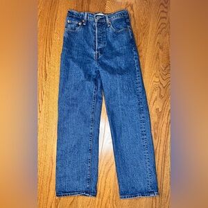 Levi's Ribcage Premium Straight Ankle Length | size 26 x 27 Georgie: Medium Wash